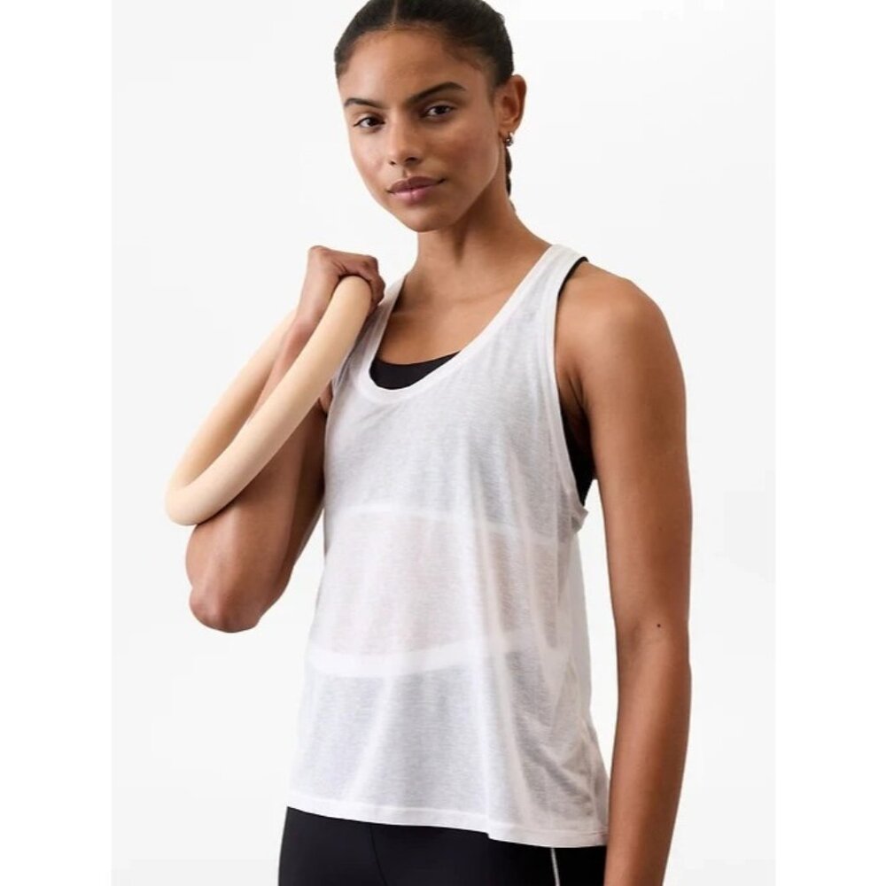 Athleta M Cooldown Tank Top Bright White Medium